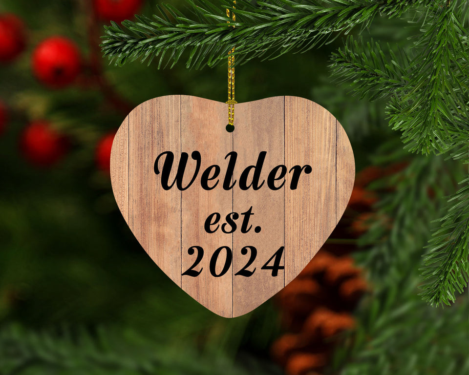 Welder Established Est. 2024 - Heart Ornament C