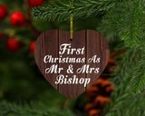 First Christmas As Mr & Mrs Bishop - Heart Ornament D