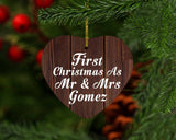 First Christmas As Mr & Mrs Gomez - Heart Ornament D