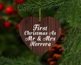 First Christmas As Mr & Mrs Herrera - Heart Ornament D
