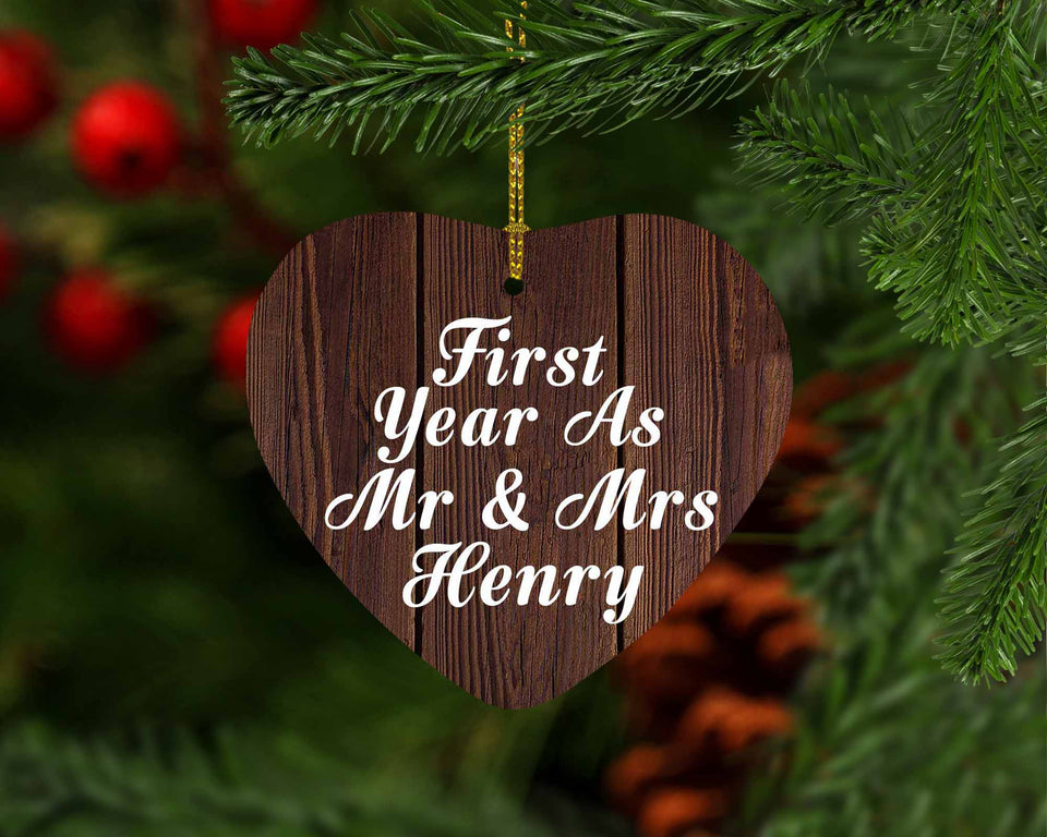 First Year As Mr & Mrs Henry - Heart Ornament D