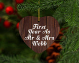 First Year As Mr & Mrs Webb - Heart Ornament D