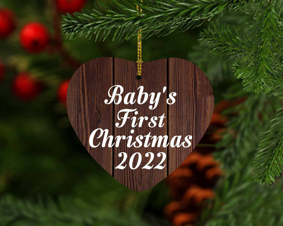 Baby's First Christmas 2022 - Heart Ornament D
