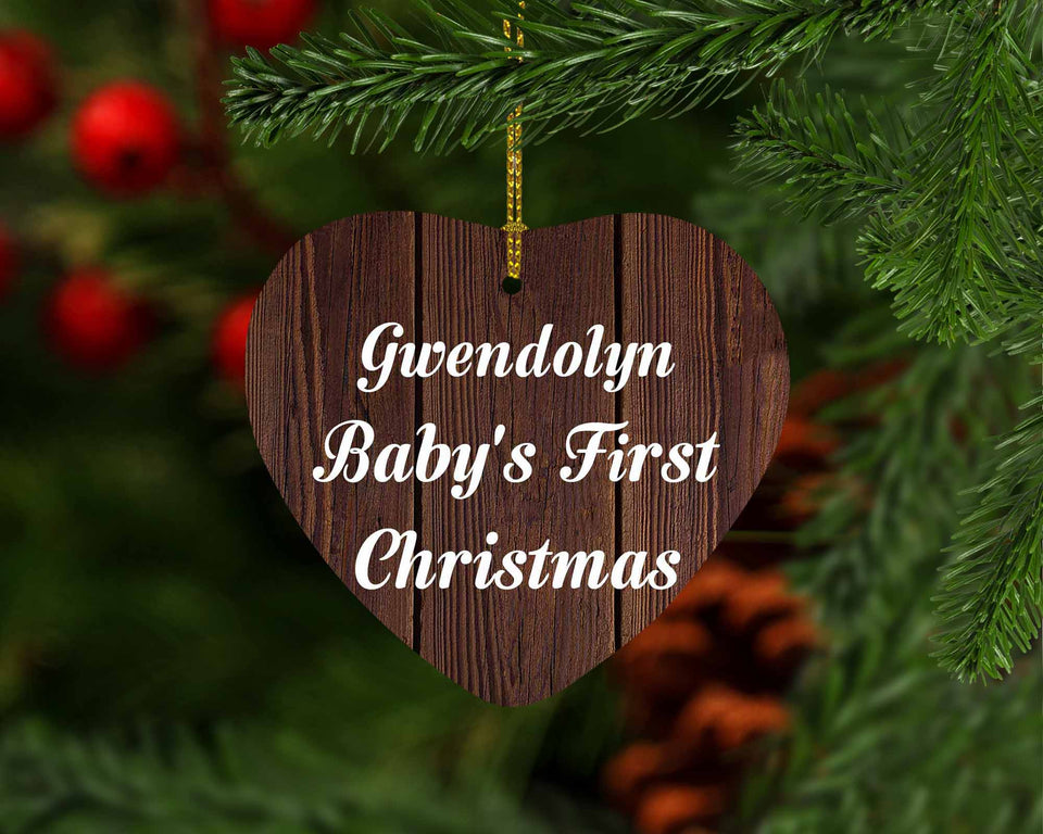 Gwendolyn Baby's First Christmas - Heart Ornament D