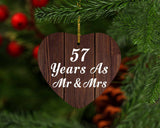 57th Anniversary 57 Years As Mr & Mrs - Heart Ornament D