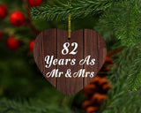 82nd Anniversary 82 Years As Mr & Mrs - Heart Ornament D