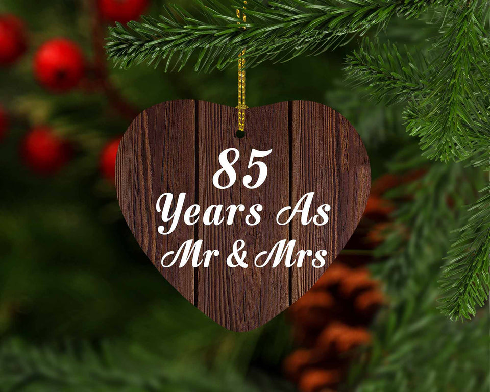 85th Anniversary 85 Years As Mr & Mrs - Heart Ornament D
