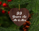 99th Anniversary 99 Years As Mr & Mrs - Heart Ornament D