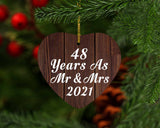 48th Anniversary 48 Years As Mr & Mrs 2021 - Heart Ornament D