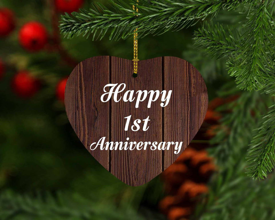 Happy 1st Anniversary - Heart Ornament D