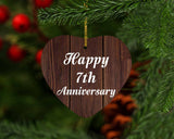 Happy 7th Anniversary - Heart Ornament D