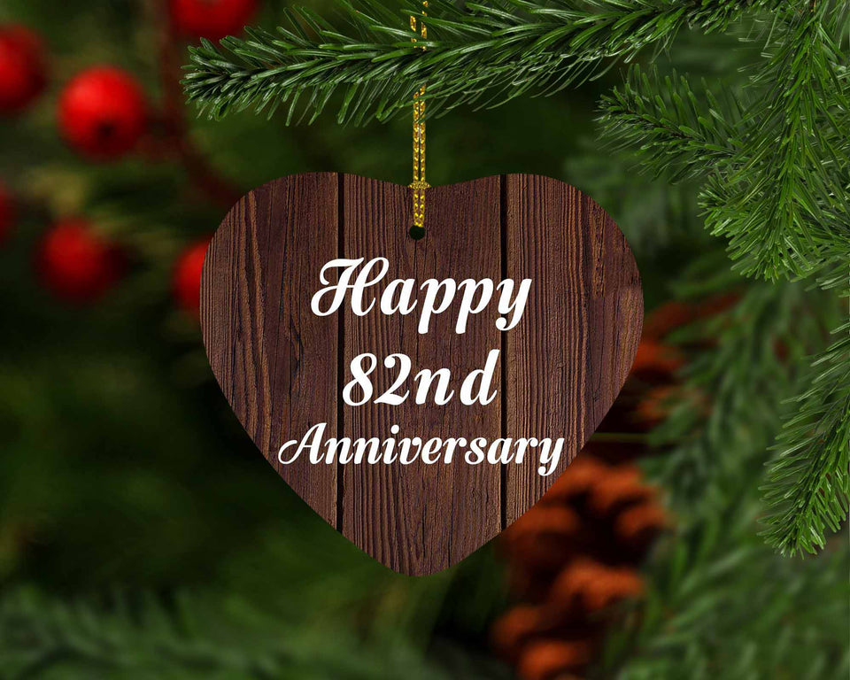 Happy 82nd Anniversary - Heart Ornament D