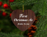 First Christmas As Brother In Law - Heart Ornament D