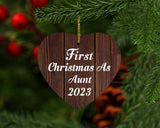 First Christmas As Aunt 2023 - Heart Ornament D