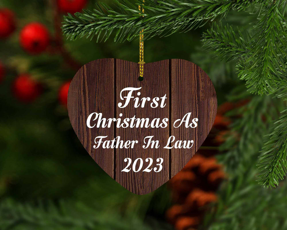 First Christmas As Father In Law 2023 - Heart Ornament D