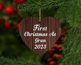 First Christmas As Gran 2023 - Heart Ornament D