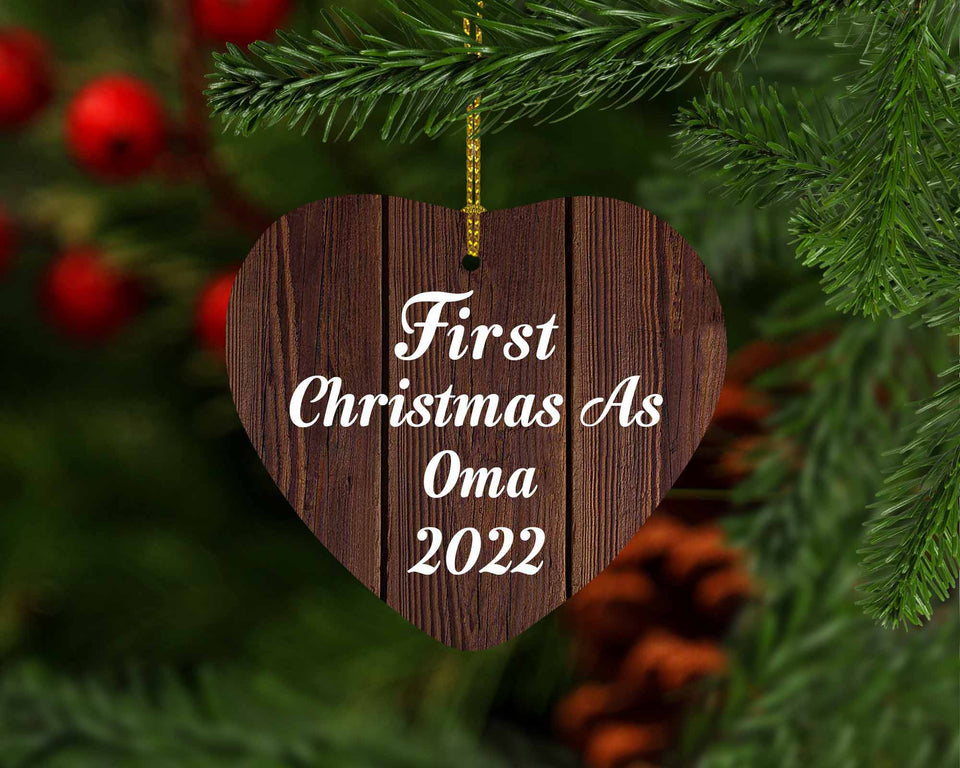 First Christmas As Oma 2022 - Heart Ornament D