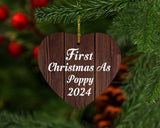 First Christmas As Poppy 2024 - Heart Ornament D