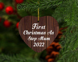 First Christmas As Step Mum 2022 - Heart Ornament D