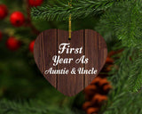 First Year As Auntie & Uncle - Heart Ornament D