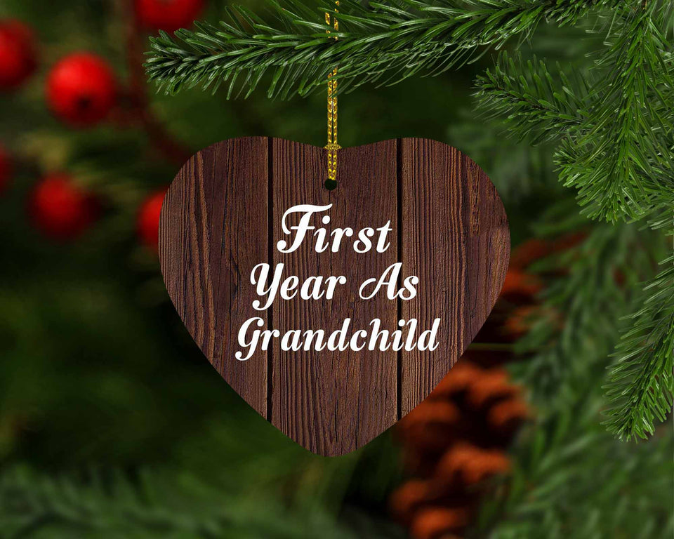 First Year As Grandchild - Heart Ornament D