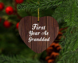 First Year As Granddad - Heart Ornament D