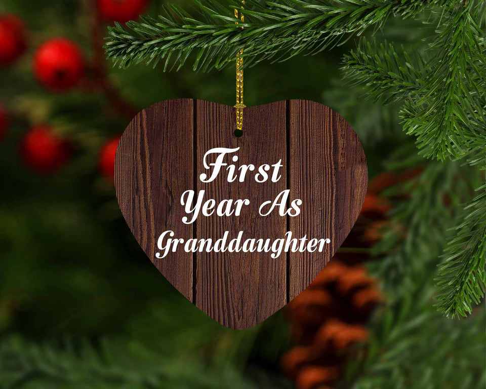 First Year As Granddaughter - Heart Ornament D