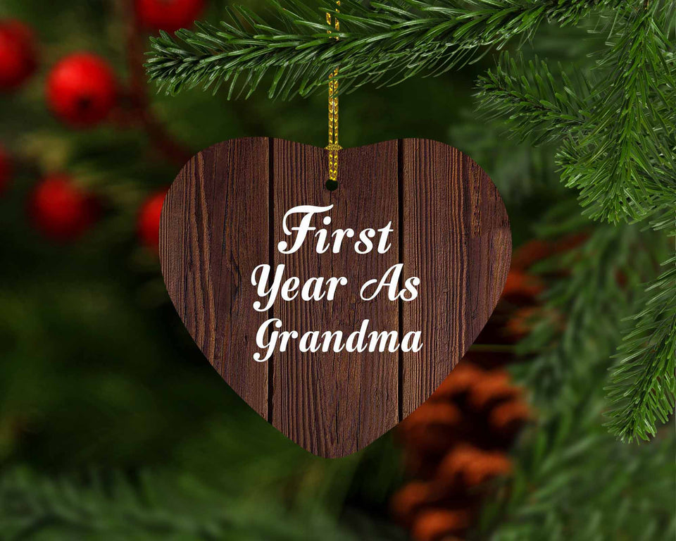 First Year As Grandma - Heart Ornament D