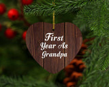 First Year As Grandpa - Heart Ornament D
