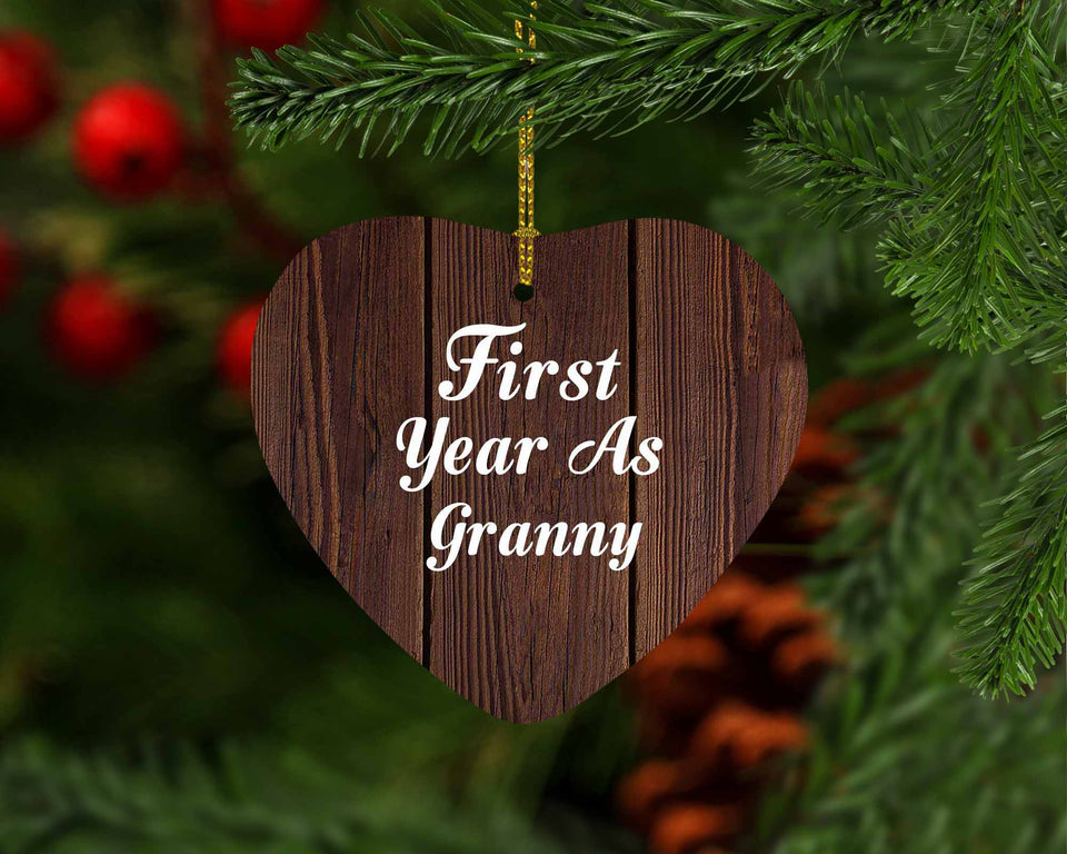 First Year As Granny - Heart Ornament D