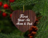 First Year As Mom & Dad - Heart Ornament D