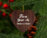 First Year As Mother & Father - Heart Ornament D
