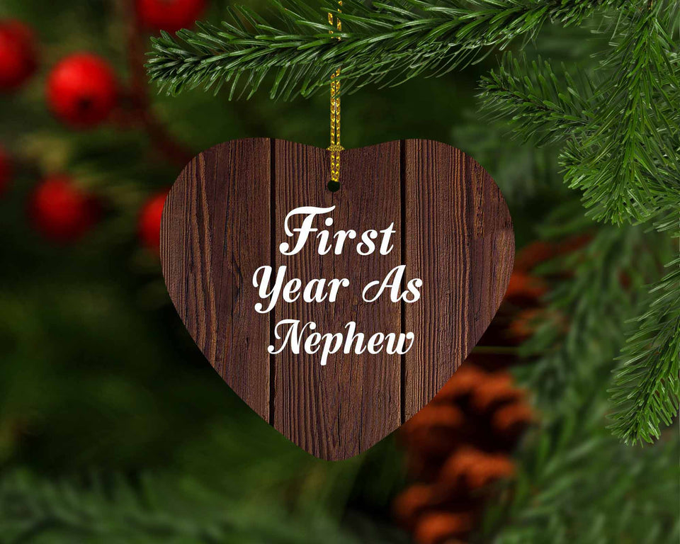First Year As Nephew - Heart Ornament D