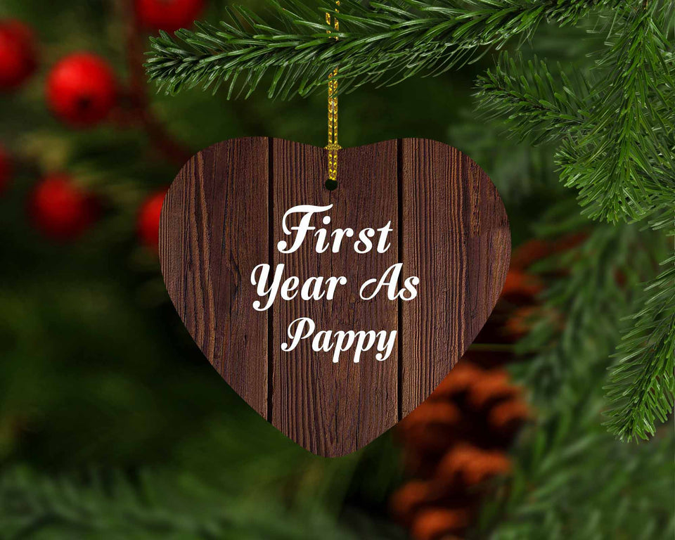 First Year As Pappy - Heart Ornament D