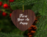 First Year As Pappy - Heart Ornament D