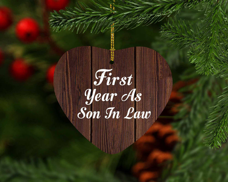 First Year As Son In Law - Heart Ornament D