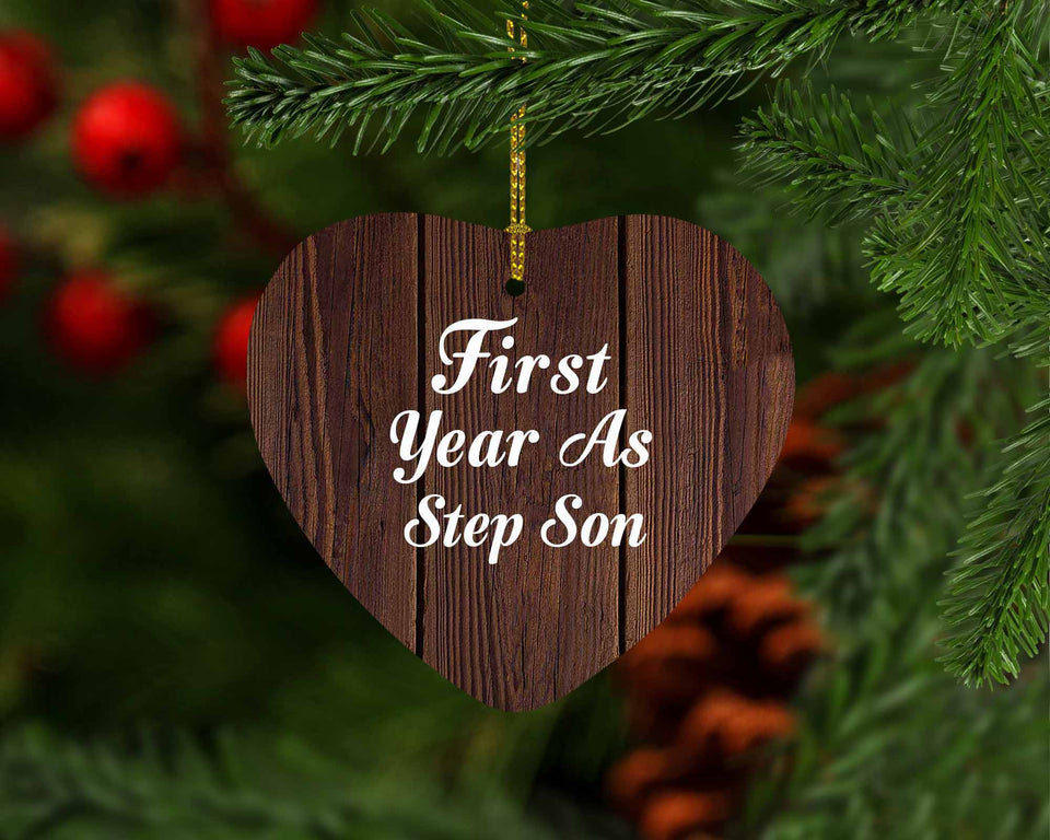 First Year As Step Son - Heart Ornament D