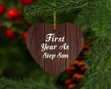 First Year As Step Son - Heart Ornament D