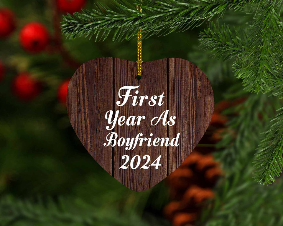 First Year As Boyfriend 2024 - Heart Ornament D