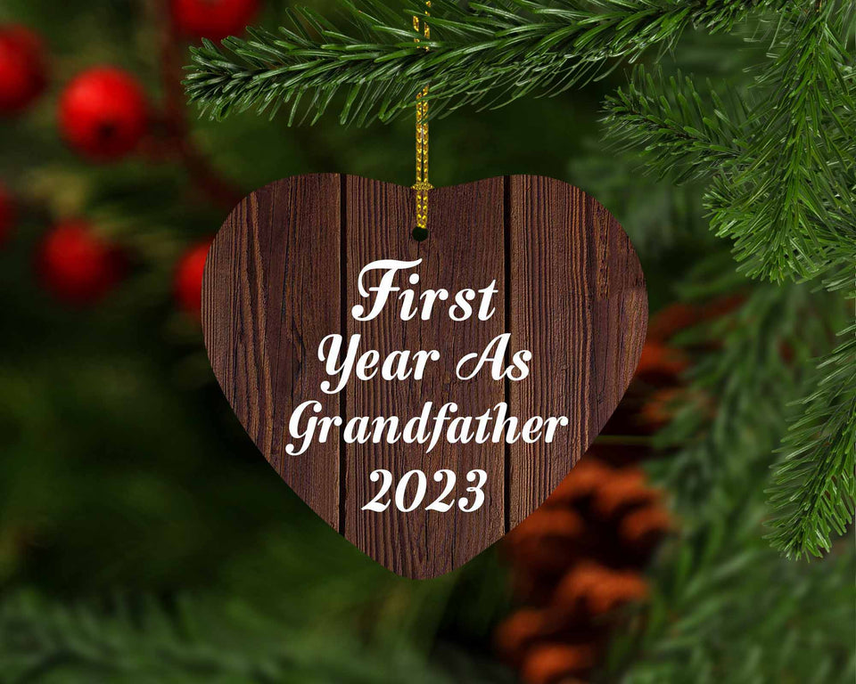 First Year As Grandfather 2023 - Heart Ornament D