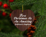 First Christmas As An Amazing Girlfriend & Boyfriend - Heart Ornament D
