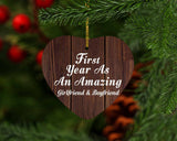 First Year As An Amazing Girlfriend & Boyfriend - Heart Ornament D
