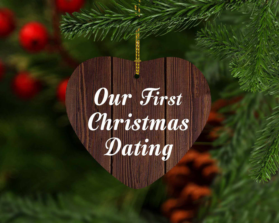 Our First Christmas Dating - Heart Ornament D