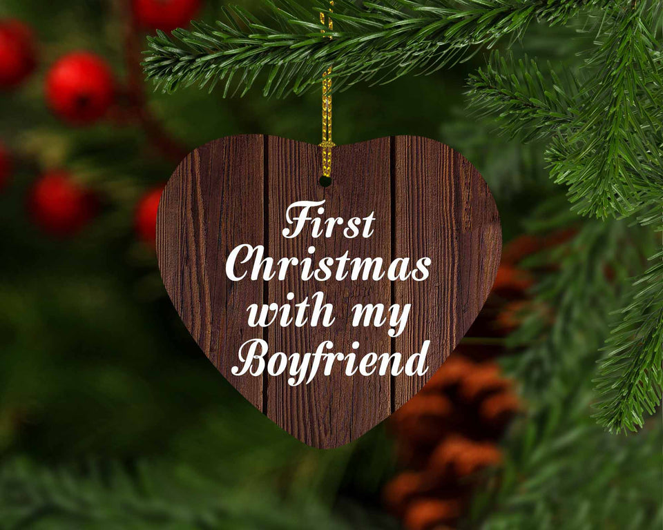First Christmas With My Boyfriend - Heart Ornament D