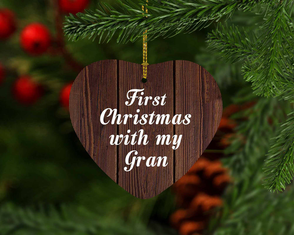 First Christmas With My Gran - Heart Ornament D