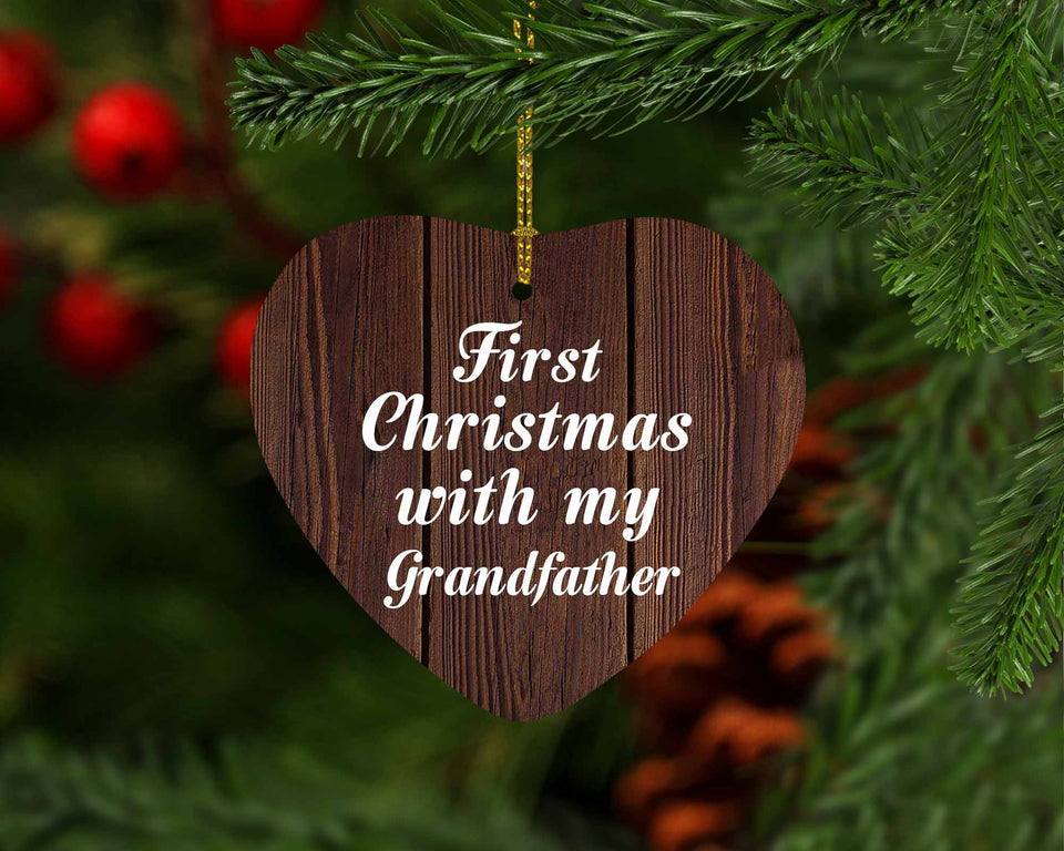 First Christmas With My Grandfather - Heart Ornament D
