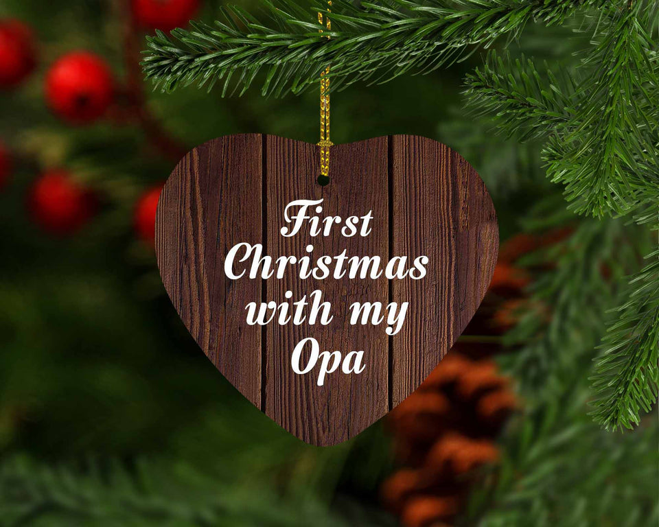 First Christmas With My Opa - Heart Ornament D