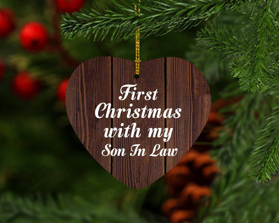First Christmas With My Son In Law - Heart Ornament D