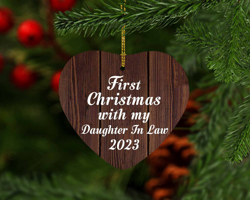 First Christmas With My Daughter In Law 2023 - Heart Ornament D