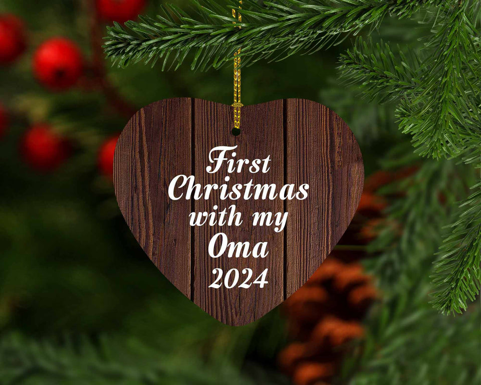 First Christmas With My Oma 2024 - Heart Ornament D